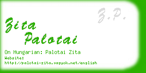 zita palotai business card